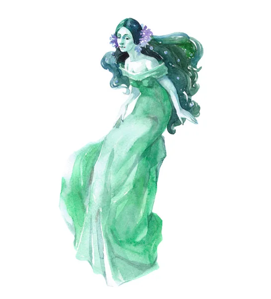 Aquarela personagem único místico caráter mítico sereia isolado Imagens Royalty-Free