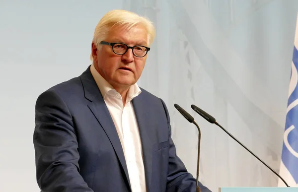 Federal Dışişleri Bakanı Dr Frank-Walter Steinmeier bir pres tutar