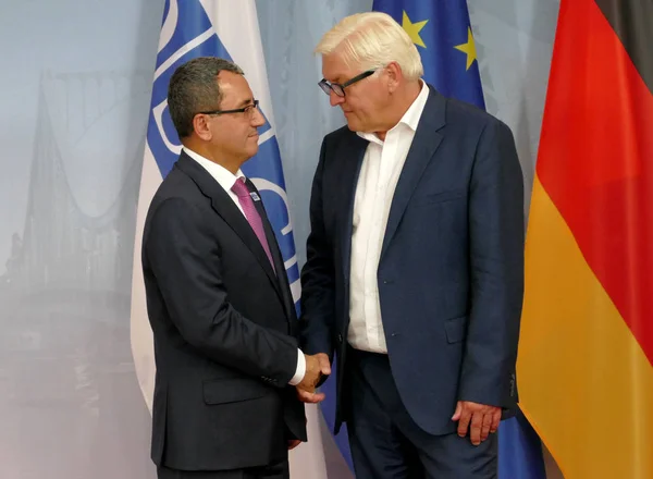 Federaal minister van buitenlandse zaken Dr. Frank-Walter Steinmeier verwelkomt Ahm — Stockfoto