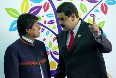 Başkan Bolivya Evo Morales ve Venezüella devlet başkanı Nicola