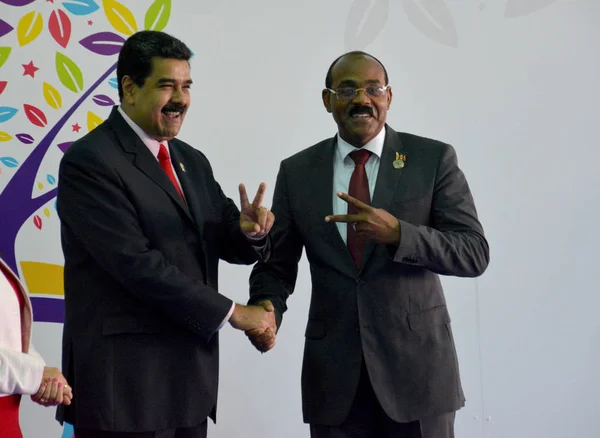 Antígua e Barbuda Primeiro-ministro Gaston Browne e venezuelano — Fotografia de Stock
