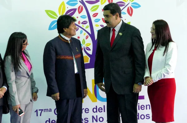 Presidente da Bolívia Evo Morales e Presidente da Venezuela Nicola — Fotografia de Stock