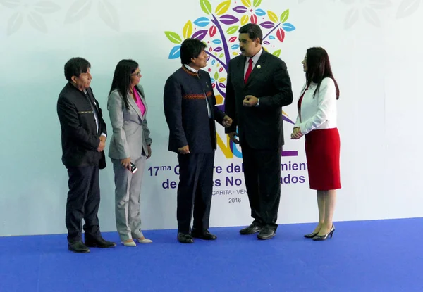 Президент Боливии Эво Моралес и президент Венесуэлы Никола — стоковое фото