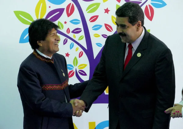 Presidente da Bolívia Evo Morales e Presidente da Venezuela Nicola — Fotografia de Stock