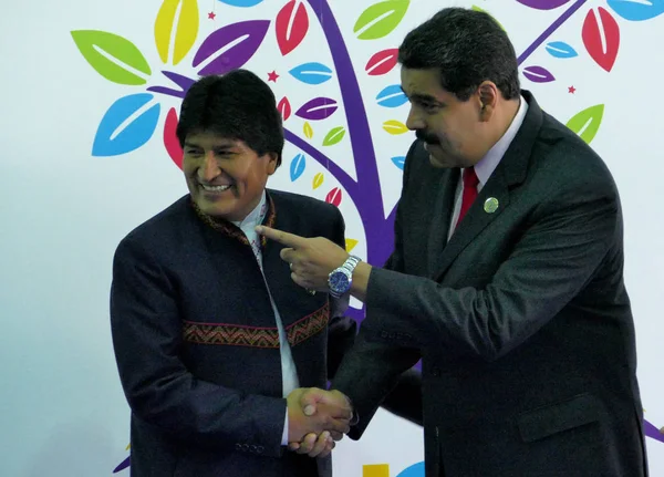 Presidente da Bolívia Evo Morales e Presidente da Venezuela Nicola — Fotografia de Stock