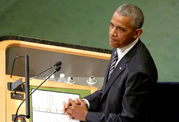 El presidente de Estados Unidos Barack Obama pronuncia un discurso, la Asamblea General o —  Fotos de Stock