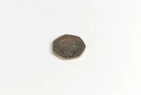 Монета выделена на белом фоне — стоковое фото