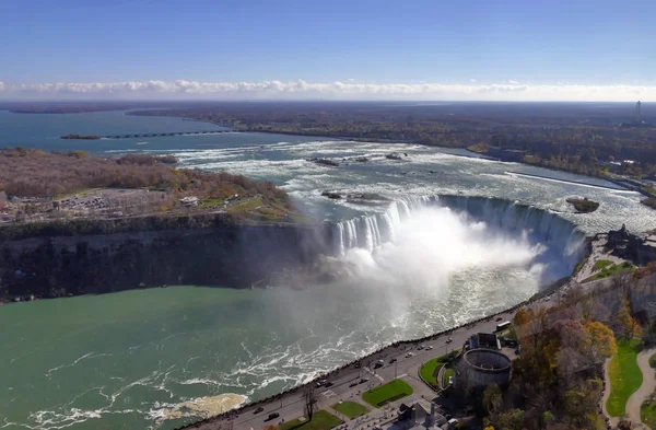 Letecký pohled, kanadský Falls v Niagara Falls — Stock fotografie