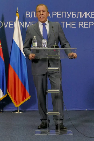 Official visit of Russian Foreign Minister Sergey Lavrov to Serbia — Stock Photo, Image