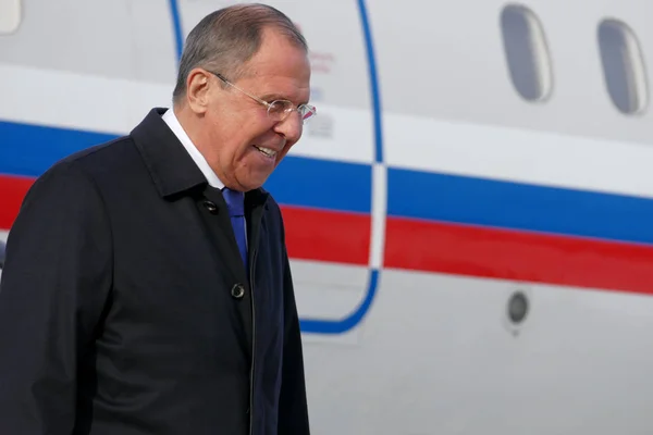 Visita ufficiale del ministro degli Esteri russo Sergey Lavrov in Serbia — Foto Stock