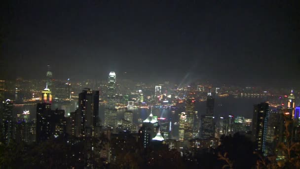 Hong Kong, Kina. Circa December 2011: Hong Kong på natten — Stockvideo