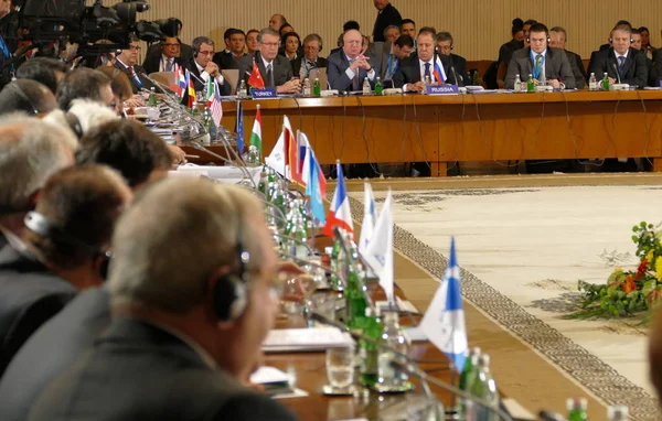 Vergadering van de Raad van Ministers van buitenlandse zaken van de organisatie van de lidstaten economische samenwerking Zwarte Zee — Stockfoto