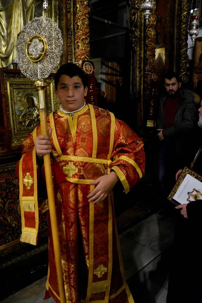 Betlemme, Palestina. 7 gennaio 2017: Santa Messa di mezzanotte nella Chiesa della Natività a Betlemme — Foto Stock