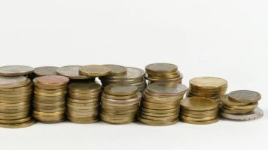 Georgia bayrak sallayarak para sikke yığını ile