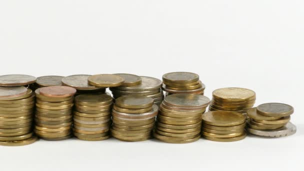 East Timor flag waving with stack of money coins — Stock Video