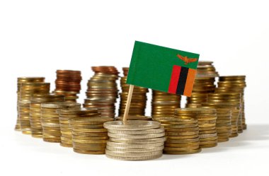 Para sikke yığını ile sallayarak Zambiya bayrağı