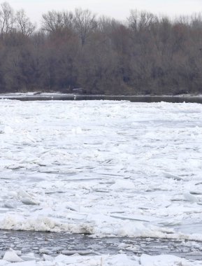 Belgrad, Sırbistan için dondurulmuş Tuna Nehri