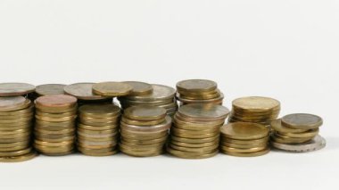Para sikke yığını ile sallayarak Peru bayrağı
