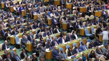 New York, Amerika Birleşik Devletleri. 20th Eylül 2016: ABD Başkanı Barack Obama konuşma Birleşmiş Milletler Genel Kurulu 71 oturum genel münazarada tutar