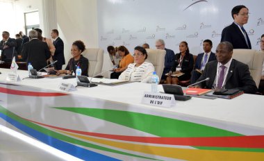 Antananarivo, Madagaskar. 23 Kasım 2016: Antananarivo, Madagaskar Madagaskar Dışişleri Bakanı Beatrice Atallah Frankofon'un zirvesinde düzenlenen