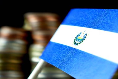 El Salvador bayrak para sikke makro yığınıyla sallayarak