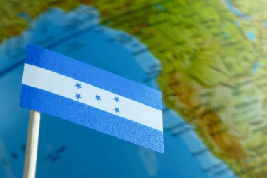 Bir arka plan makro olarak bir harita Honduras bayrağı
