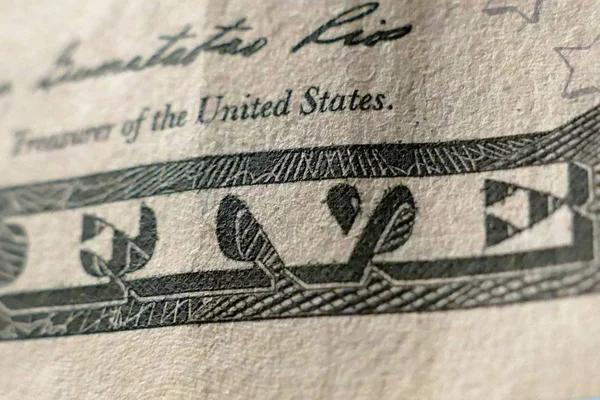 Part of Five Dollar Bill Macro Shot — Stock Photo, Image