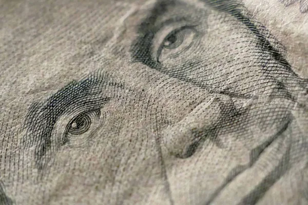 Part of Five Dollar Bill Macro Shot — Stock Photo, Image