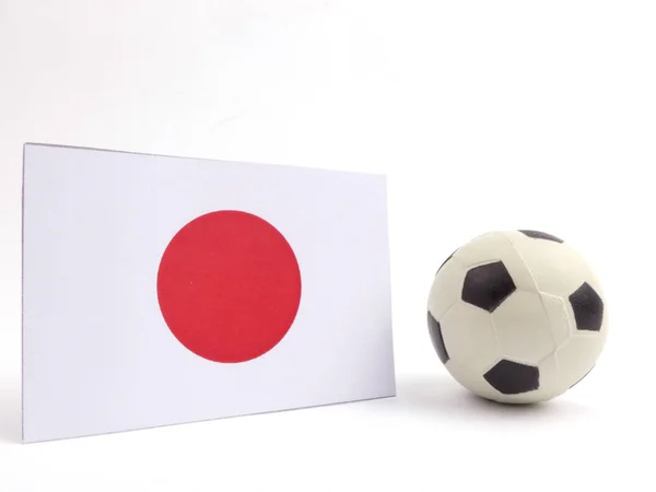 Japońską Flagę Isloated Piłki Nożnej Białym Tle — Zdjęcie stockowe