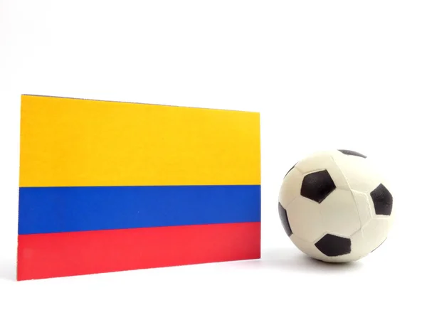 Kolumbijskie Flaga Isloated Piłki Nożnej Białym Tle — Zdjęcie stockowe