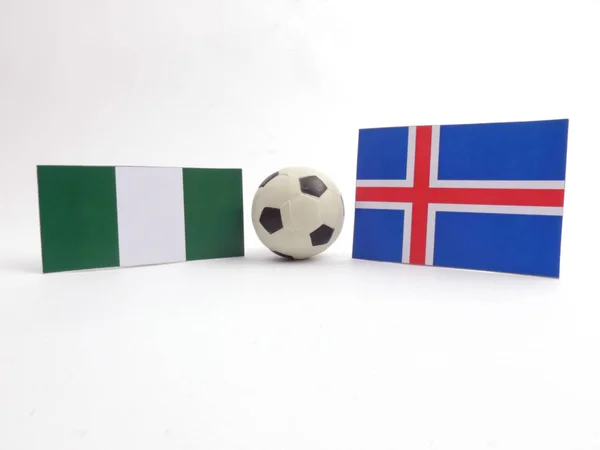 Flaga Nigerii Islandzki Isloated Piłki Nożnej Białym Tle — Zdjęcie stockowe