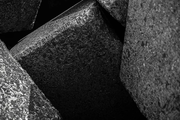 Schwarz Weiß Abstrakten Hintergrund Von Stein Quadrat — Stockfoto
