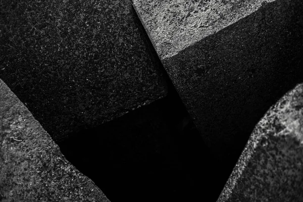 Schwarz Weiß Abstrakten Hintergrund Von Stein Quadrat — Stockfoto
