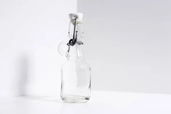 Close Glass Thermo Bottle White Background — Stock Photo, Image
