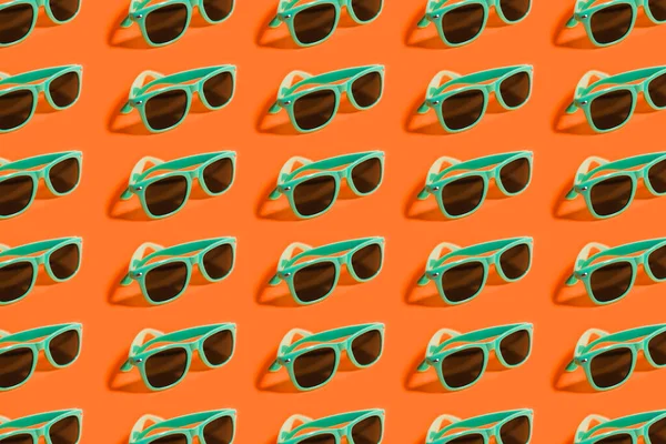Cyan Aqua Menthe Sunglasses Pattern Isolated Background Lush Lava Color — Stock Photo, Image