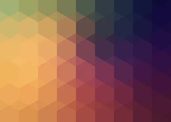 Узор шестиугольников градиентный оранжевый желтый, оранжевый, зеленый, розовый, фиолетовый — стоковый вектор