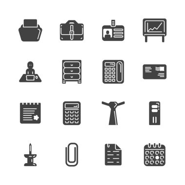 Katı Icon set - office çalışma alanı