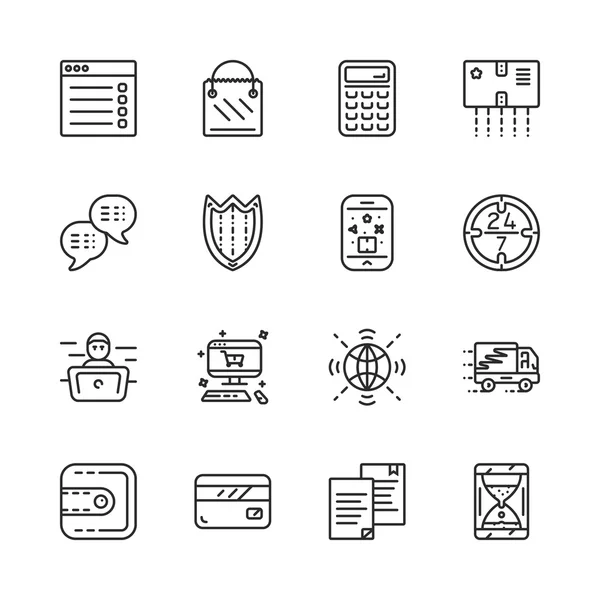 Simple set of online pay related vector icons — Stock Vector