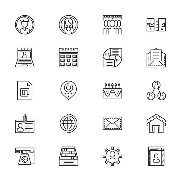 Conjunto de iconos de línea de contactos - vector minimalista . — Vector de stock