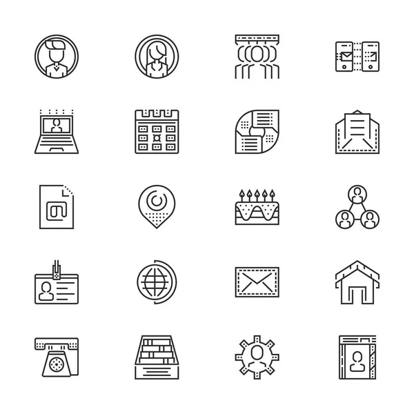 Kişiler Icon set - vektör minimalist çizgi. — Stok Vektör