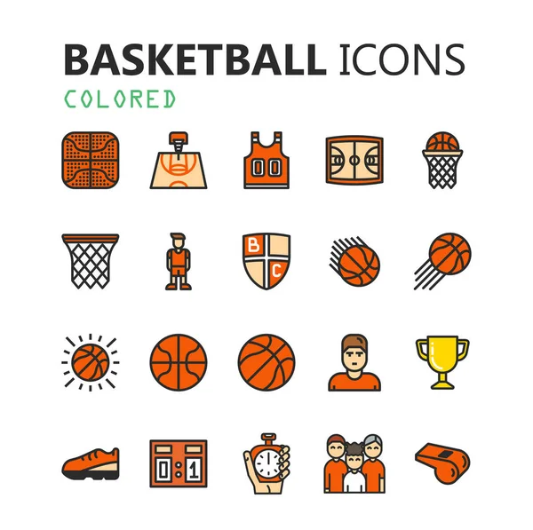 Basketbol simgeler basit modern kümesi.