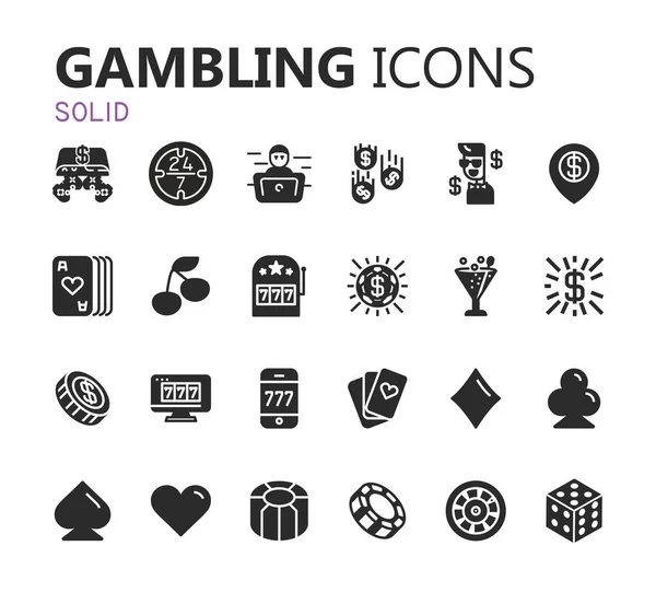 Simgeler kumar ayarlayın. Kart ve casino, poker oyunu. Vektör çizim