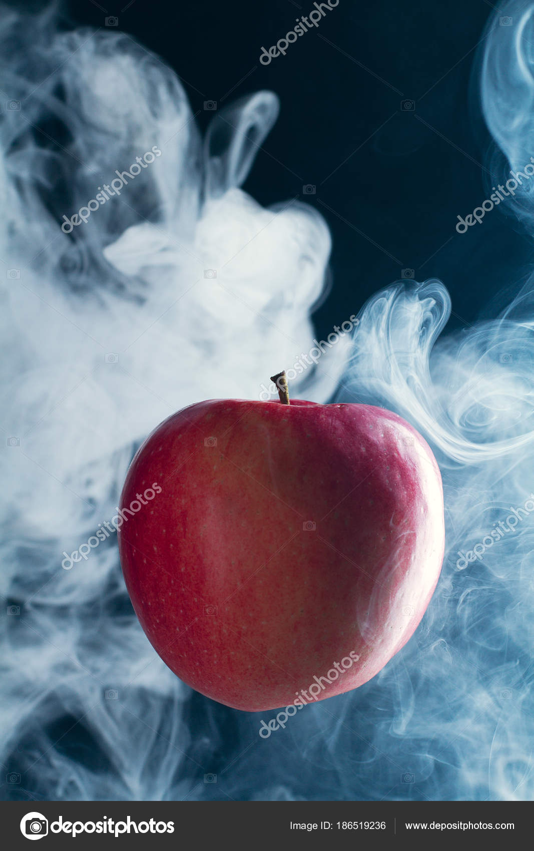 Red Apple Black Background Smoke ⬇ Stock Photo, Image by © alexbutko_com  #186519236