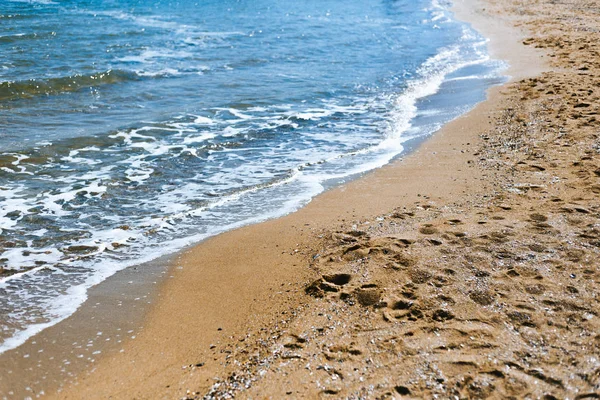 Estate Sabbia Mare Sulla Spiaggia Con Tempo Soleggiato — Foto Stock