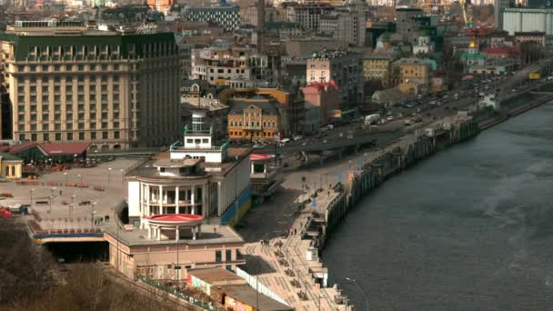 Porto do rio Kiev Podil — Vídeo de Stock