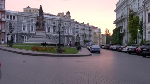 Monumentul Ecaterinei Piața Katerynynska Odesa Ucraina Septembrie 2017 — Videoclip de stoc