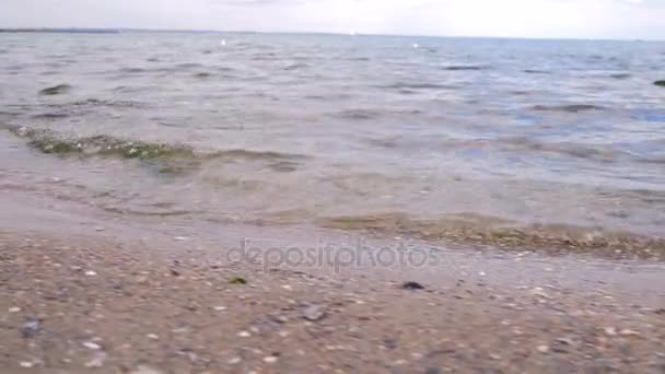 Pobřeží Vlny Jasný Slunečný Letní Den Černé Moře Oděsa Ukrajina — Stock video