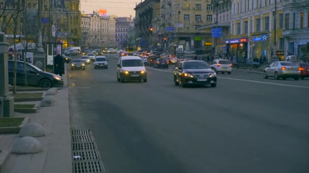 Europe Ukraine Kiev Khreshchatyk Street Avril 2018 Véhicules Voitures Transport — Video