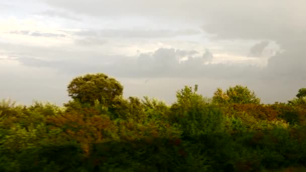 Vista Desde Ventana Abierta Del Vagón Del Tren Viajar Tren — Vídeos de Stock