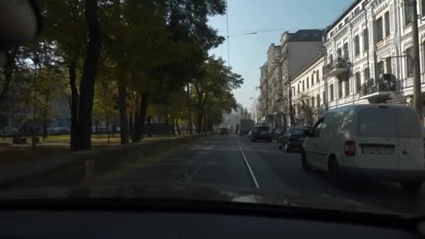Europa Ucraina Kiev Districtul Istoric Podil 2018 Parbriz Parbriz Vedere — Videoclip de stoc